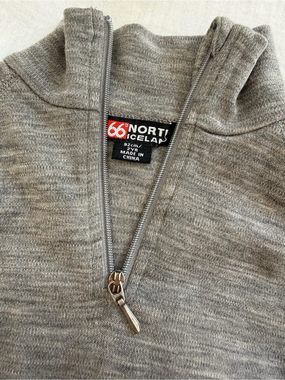 66 North Iceland Valholl Merino Wool Quarter Zip Neck Toddler Base Layer Shirt